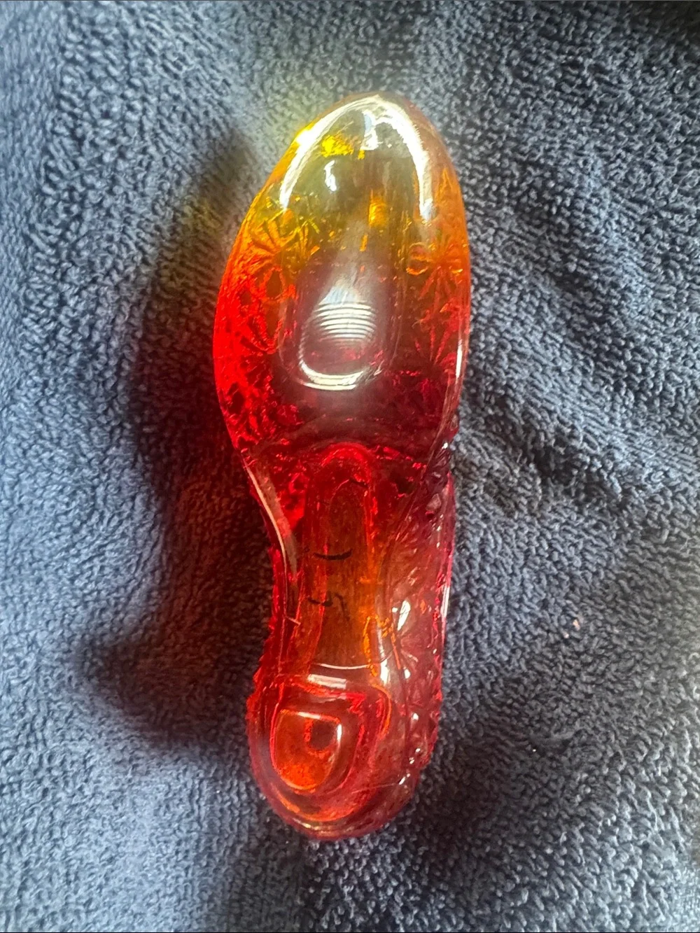 Decorative Glass Shoe Accent in Red and Amber - Home Accents
